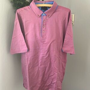 New classic Bobby‎ Jones mauve pink/blue cotton golf polo size XXL